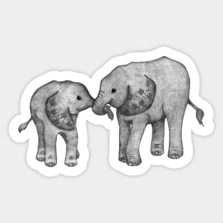 Baby Elephant Affection Sticker